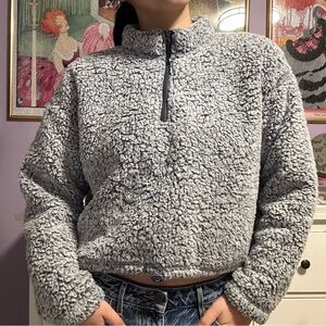 pacsun fluffy quarter zip